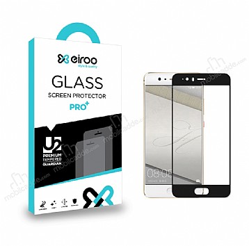 Eiroo Huawei P10 Lite Tempered Glass Full Siyah Cam Ekran Koruyucu