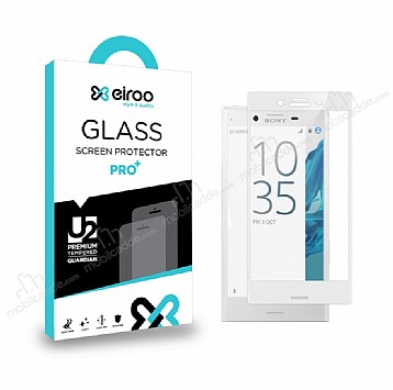 Eiroo Sony Xperia XZ Tempered Glass Beyaz Full Cam Ekran Koruyucu