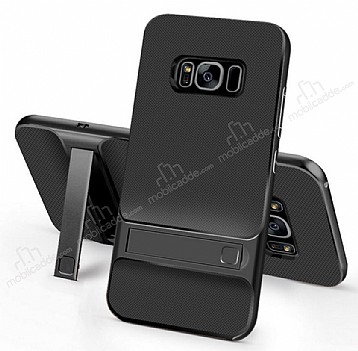 Eiroo Tiger Power Samsung Galaxy Note 8 Standl Ultra Koruma Siyah Klf