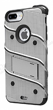 Eiroo Zag Armor iPhone 7 Plus Standl Ultra Koruma Silver Klf
