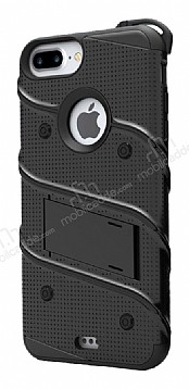 Eiroo Zag Armor iPhone 7 Plus Standl Ultra Koruma Siyah Klf