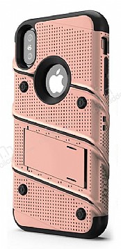 Eiroo Zag Armor iPhone X / XS Standl Ultra Koruma Rose Gold Klf