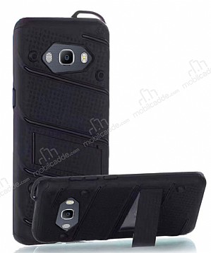 Eiroo Zag Armor Samsung Galaxy J5 2016 Standl Ultra Koruma Siyah Klf