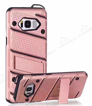 Eiroo Zag Armor Samsung Galaxy S8 Plus Standl Ultra Koruma Rose Gold Klf
