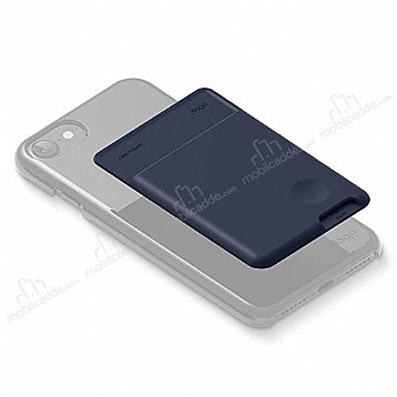 Elago Card Pocket Silikon Lacivert Telefon Kartl