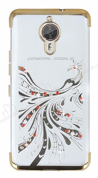 General Mobile GM 5 Plus Gold Peacock Tal effaf Silikon Klf