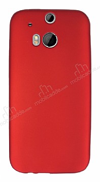 HTC One M8 Mat Krmz Silikon Klf