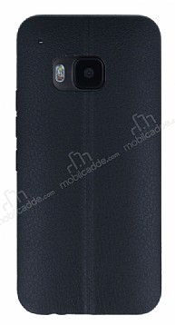 HTC One M9 Deri Desenli Ultra nce Siyah Silikon Klf