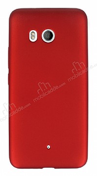 HTC U11 Mat Krmz Silikon Klf