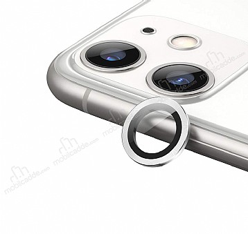 iPhone 11 Metal Kenarl Cam Silver Kamera Lensi Koruyucu