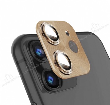 iPhone 12 Mini 5.4 in Metal Gold Kamera Lens Koruyucu
