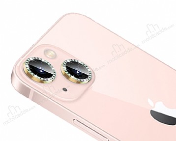 iPhone 13 Mini Crystal Tal Gold Kamera Lensi Koruyucu