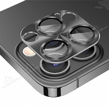 iPhone 14 Pro / 14 Pro Max Alminyum Siyah Kamera Lens Koruyucu