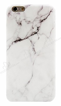iPhone 6 / 6S Granit Grnml Beyaz Silikon Klf