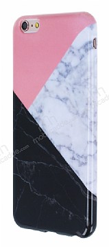 iPhone 6 Plus / 6S Plus Granit Grnml Pembe Silikon Klf