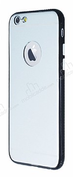 iPhone 6 / 6S Metal Tulu Silikon Siyah Kenarl effaf Klf