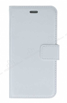 iPhone SE / 5 / 5S Czdanl Kapakl Beyaz Deri Klf