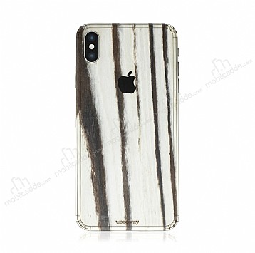 Woodenzy iPhone X Doal Beyaz Ahap Kaplama