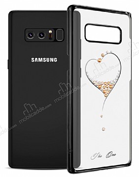 Kingxbar Samsung Galaxy Note 8 Kalpli Siyah Tal Kristal Klf