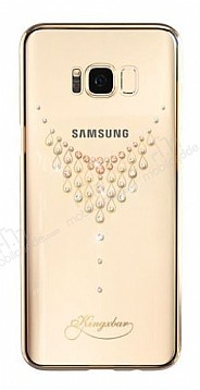 Kingxbar Samsung Galaxy S8 Plus Damla Gold Tal Kristal Klf