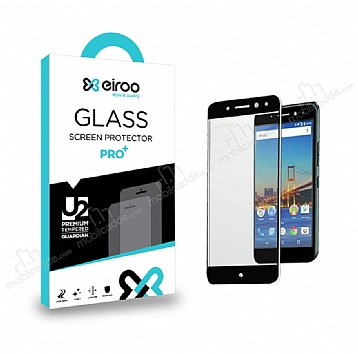 Eiroo General Mobile GM 5 Plus Tempered Glass Premium Full Siyah Cam Ekran Koruyucu