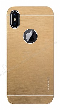 Motomo iPhone X / XS Metal Gold Rubber Klf