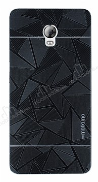 Motomo Prizma Lenovo Vibe P1 Metal Siyah Rubber Klf