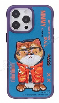 Nimmy iPhone 15 Pro Max Turuncu Kedi Rubber Klf
