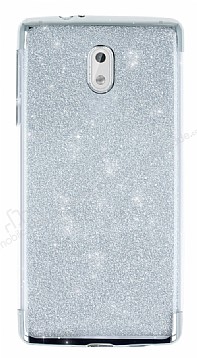 Nokia 3 Simli Silver Silikon Klf