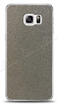 Dafoni Samsung Galaxy S6 Edge Plus Silver Parlak Simli Telefon Kaplama
