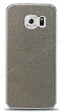 Dafoni Samsung Galaxy S6 edge Silver Parlak Simli Telefon Kaplama