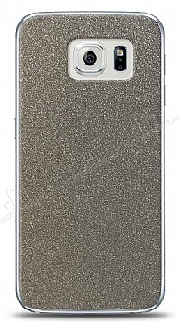 Dafoni Samsung Galaxy S6 Silver Parlak Simli Telefon Kaplama