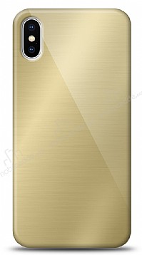Eiroo iPhone X / XS Silikon Kenarl Aynal Gold Klf