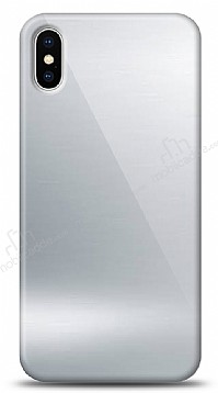 Eiroo iPhone XS Max Silikon Kenarl Aynal Silver Klf