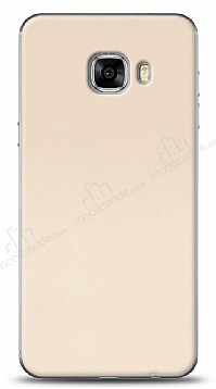 Samsung Galaxy C5 Pro Tam Kenar Koruma Gold Rubber Klf