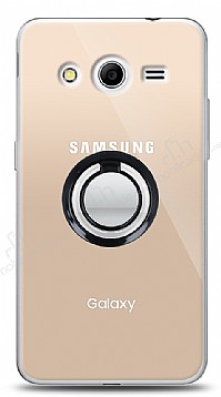 Samsung Galaxy Core 2 Siyah Tutuculu effaf Klf