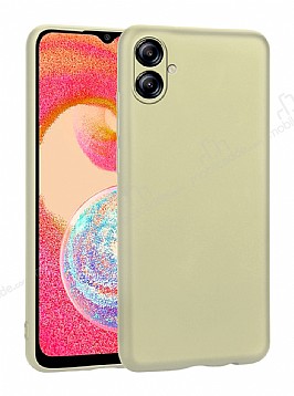 Samsung Galaxy A04e Kamera Korumal Mat Gold Silikon Klf