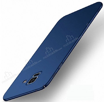 Samsung Galaxy A8 Plus 2018 Tam Kenar Koruma Lacivert Rubber Klf