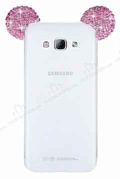 Samsung Galaxy A8 Tal Kulakl Pembe Silikon Klf
