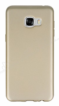 Samsung Galaxy C7 Mat Gold Silikon Klf