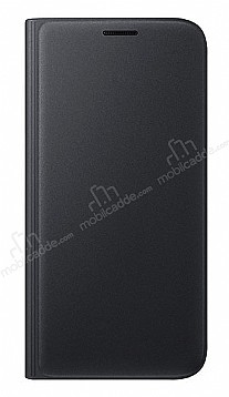 Samsung Galaxy J2 Czdanl Yan Kapakl Siyah Deri Klf