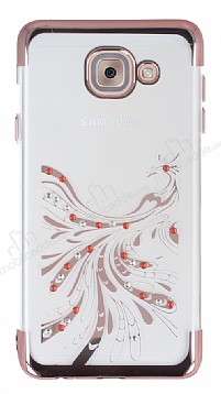 Samsung Galaxy J7 Max Rose Gold Peacock Tal effaf Silikon Klf