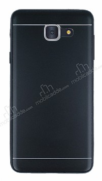 Samsung Galaxy J7 Max Silikon Kenarl Metal Siyah Klf