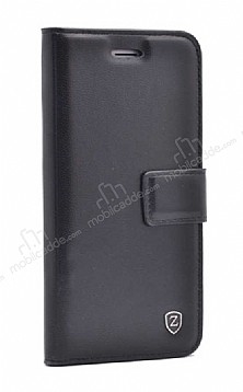 Kar Deluxe Samsung Galaxy J7 Prime / Prime 2 Czdanl Yan Kapakl Siyah Deri Klf