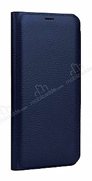 Samsung Galaxy Note 8 Czdanl Yan Kapakl Lacivert Deri Klf
