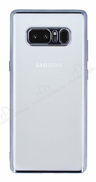 Samsung Galaxy Note 8 Siyah Kenarl effaf Silikon Klf