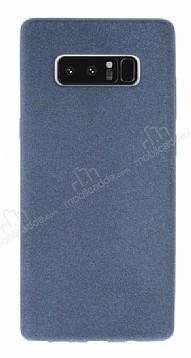 Samsung Galaxy Note 8 Kadife Dokulu Gri Silikon Klf