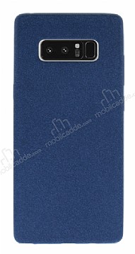 Samsung Galaxy Note 8 Kadife Dokulu Lacivert Silikon Klf