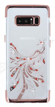 Samsung Galaxy Note 8 Rose Gold Peacock Tal effaf Silikon Klf