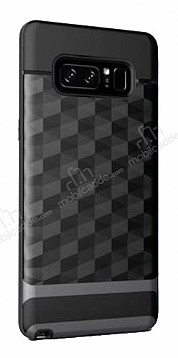 Samsung Galaxy Note 8 Prizma Desenli Ultra Koruma Dark Silver Klf